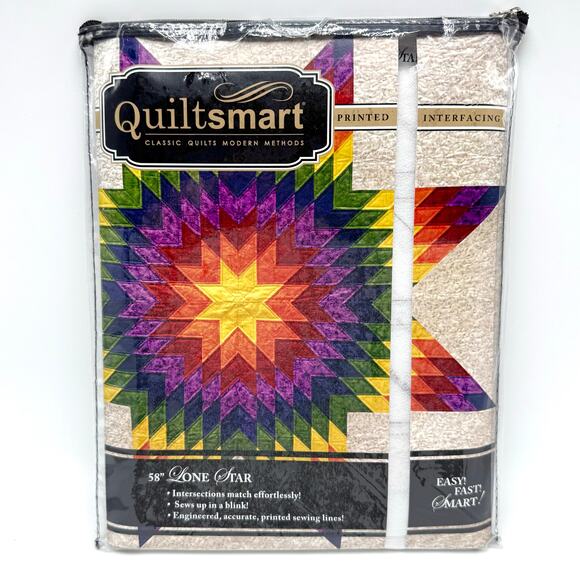 Quiltsmart Printed Interfacing 58 Inch Lone Star 8 Panels Easy Quilt Pattern - Picture 1 of 6